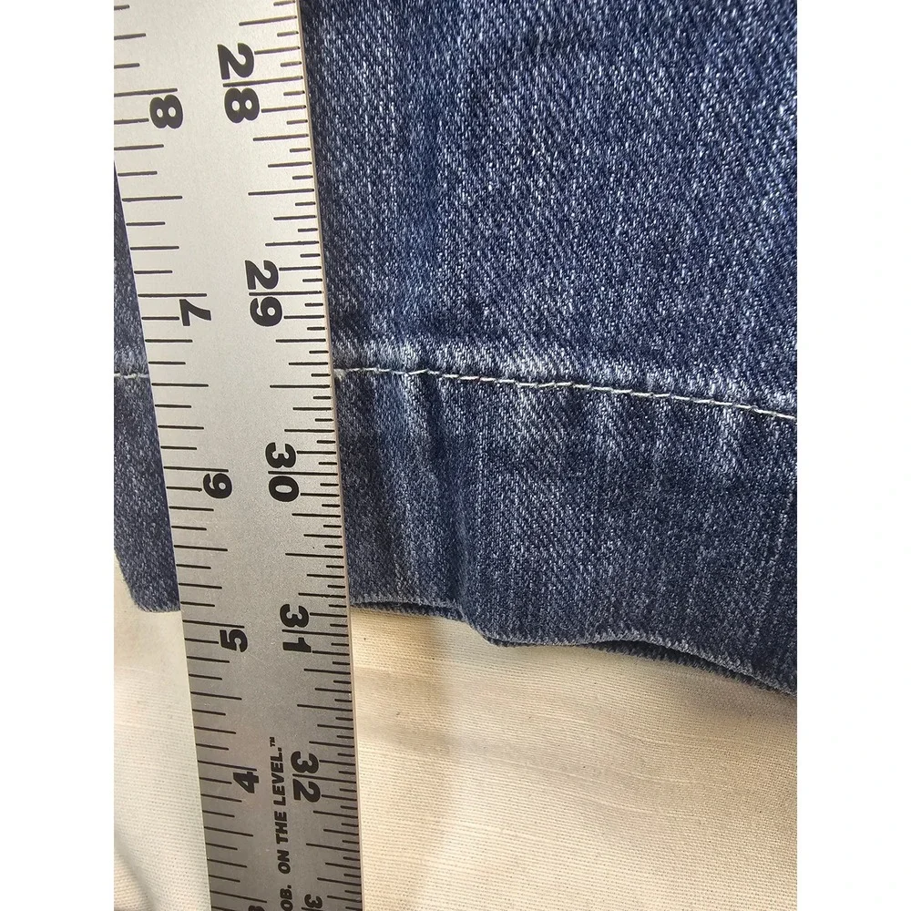 LL Bean Womens 16M Tall Wide Leg Denim Trousers Medium Wash 100% Cotton 0DTJ7